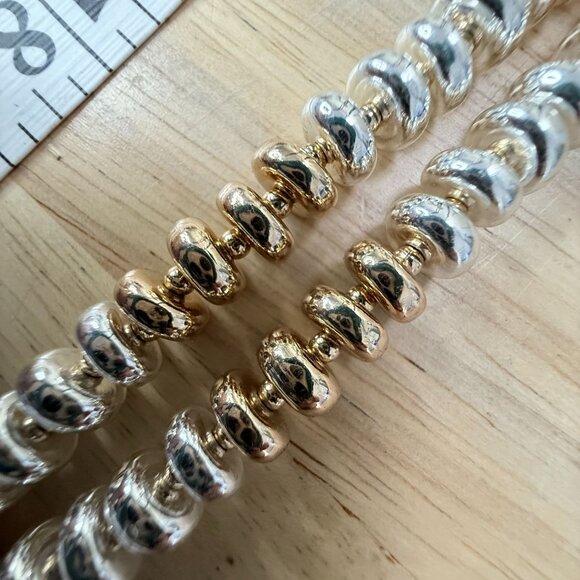 Anne Klein Two-Tone Beaded Pendant Necklace With Disc Charm 16" + 3" Extender - Picture 5 of 8